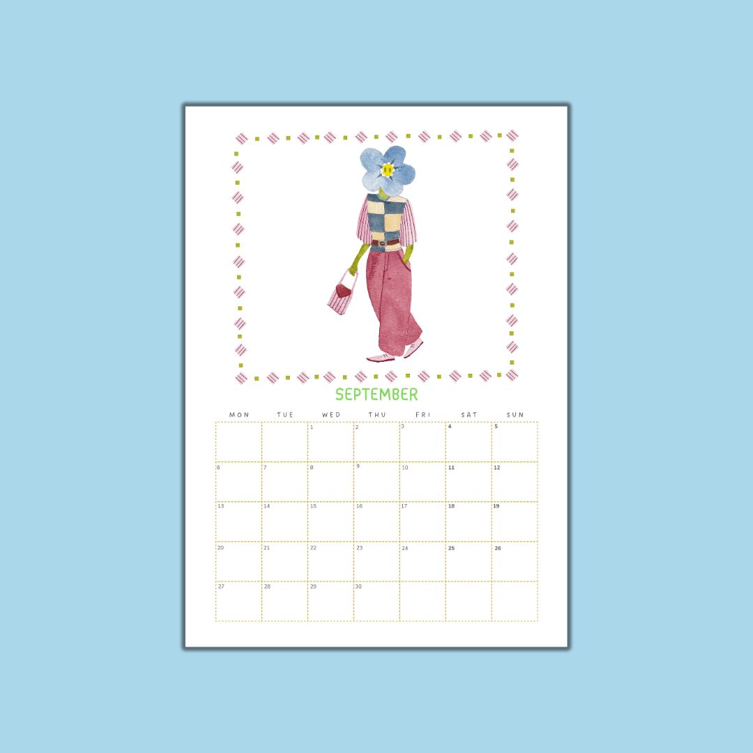 2027 Calendar The Flower Heads