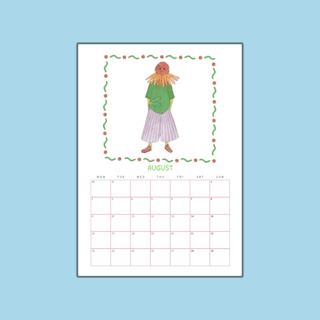 2027 Calendar The Flower Heads